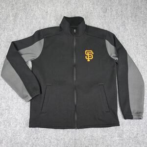 San Francisco Giants Jacket Mens Medium Black Gray MLB Baseball Full Zip Casual